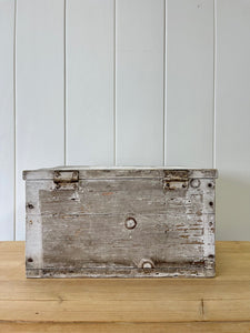 Antique White Painted Pine Box c1890