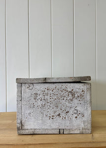 Antique White Painted Pine Box c1890