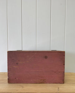 Antique Pink Painted Pine Box c1890