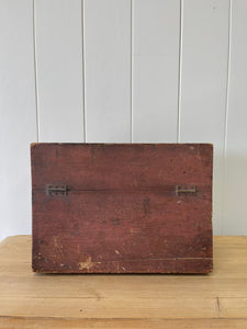 Antique Pink Painted Pine Box c1890