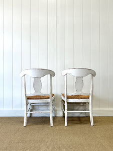 A Set of 4 Vintage Rush Seat French Farmhouse Chairs