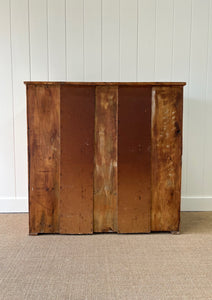 A Large Antique English Pine Chest of Drawers Dresser with Black Wooden Knobs c1890