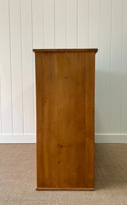 A Large Antique English Pine Chest of Drawers Dresser with Black Wooden Knobs c1890