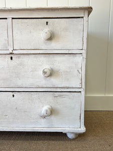 An English Pine Painted White Chest of Drawers Dresser c1890