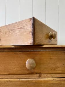 A Charming English Pine Chest of Drawers Dresser with Wooden Knobs c1890