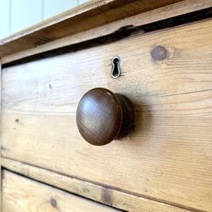 An English Pine Chest of Drawers Dresser