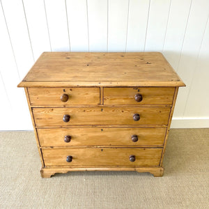 An English Pine Chest of Drawers Dresser