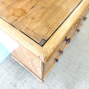 An English Pine Chest of Drawers Dresser