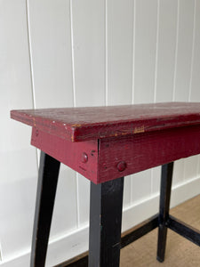 An Old Cottage Red and Black Painted Side Table