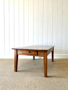 Antique French Country Cherry Wood Coffee Table c1890