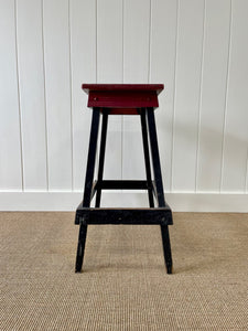 An Old Cottage Red and Black Painted Side Table