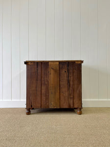 A Charming English Pine Chest of Drawers Dresser with Wooden Knobs and Ball Feet c1890