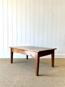 Antique French Country Cherry Wood Coffee Table c1890