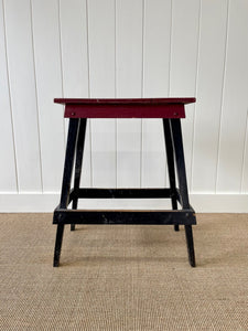 An Old Cottage Red and Black Painted Side Table