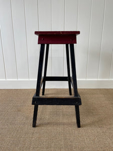 An Old Cottage Red and Black Painted Side Table