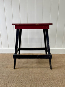 An Old Cottage Red and Black Painted Side Table