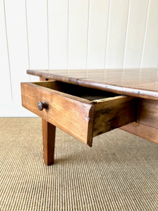 Antique French Country Cherry Wood Coffee Table c1890