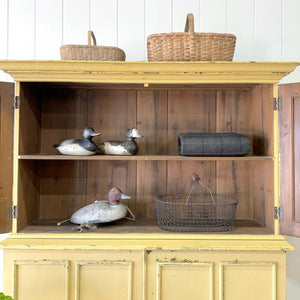 A 19th Century English Painted Yellow Pine Housekeeper's Cupboard