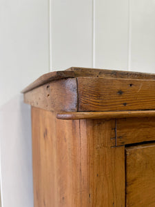 A Charming English Pine Chest of Drawers Dresser with Wooden Knobs and Ball Feet c1890