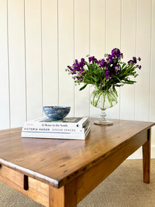 Antique French Country Cherry Wood Coffee Table c1890