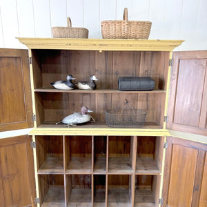 A 19th Century English Painted Yellow Pine Housekeeper's Cupboard