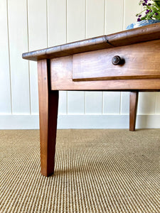 Antique French Country Cherry Wood Coffee Table c1890