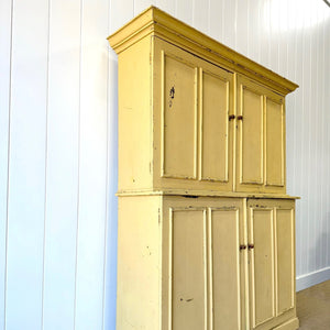 A 19th Century English Painted Yellow Pine Housekeeper's Cupboard