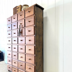 A 19th Century English Bank of Seed Drawers