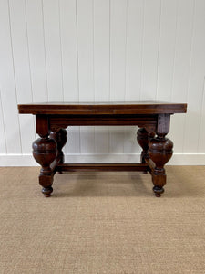 An English Country Oak Cup and Cover Draw Leaf Dining Table c1890