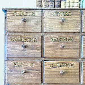 A 19th Century English Bank of Seed Drawers