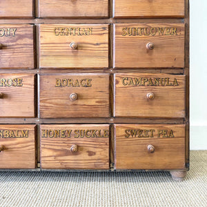 A 19th Century English Bank of Seed Drawers