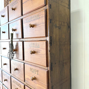 A 19th Century English Bank of Seed Drawers