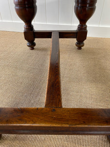 An English Country Oak Cup and Cover Draw Leaf Dining Table c1890