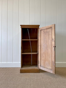 An Antique English Pine Narrow Standing Cupboard