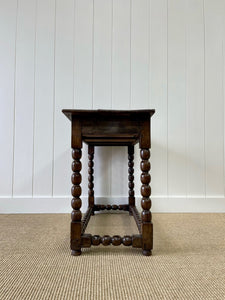 Antique English Country Solid Oak 18th Century Console Table