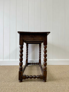 Antique English Country Solid Oak 18th Century Console Table