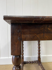 Antique English Country Solid Oak 18th Century Console Table