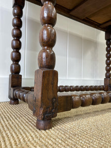 Antique English Country Solid Oak 18th Century Console Table