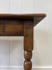 Antique English Country Solid Oak 18th Century Console Table