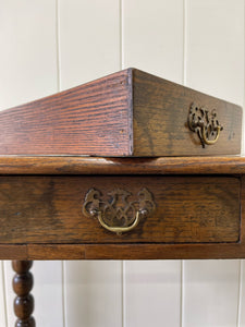 Antique English Country Solid Oak 18th Century Console Table