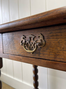 Antique English Country Solid Oak 18th Century Console Table