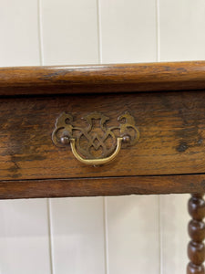 Antique English Country Solid Oak 18th Century Console Table