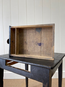 Antique English Country Ebonized Oak and Pine Side Table c1800