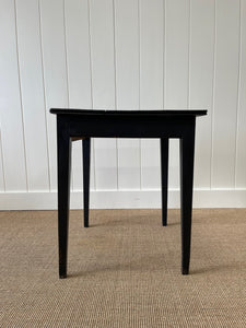 Antique English Country Ebonized Oak and Pine Side Table c1800