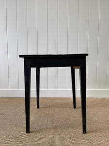 Antique English Country Ebonized Oak and Pine Side Table c1800