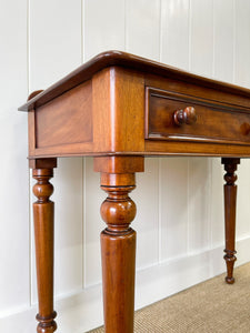 Antique English Mahogany Desk or Console Side Table c1860