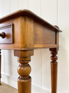 Antique English Mahogany Desk or Console Side Table c1860