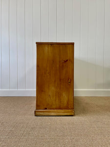 An Antique English Pine Chest of Drawers Dresser with Good Brasses c1840