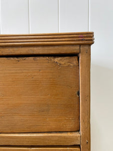 An Antique English Pine Chest of Drawers Dresser with Good Brasses c1840