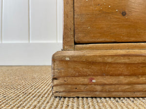 An Antique English Pine Chest of Drawers Dresser with Good Brasses c1840